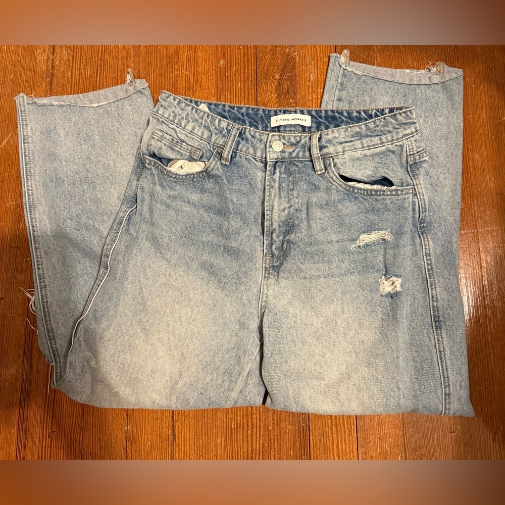 Flying Monkey | Apart High Rise Mom Distressed Straight Y3920 Size 29